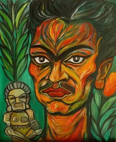 Pintura intitulada "Portrait de Frida K…" por Cindy Millet, Obras de arte originais, Óleo