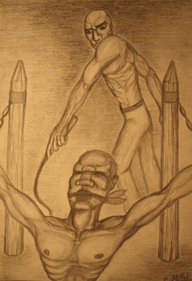 Dessin intitulée "Amistad / Slave" par Cindy Millet, Œuvre d'art originale, Crayon