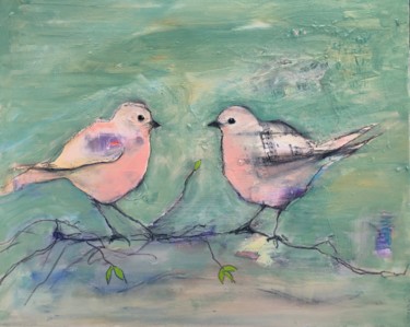Painting titled "Bird Song" by Cindy Moore Caird, Original Artwork, Oil