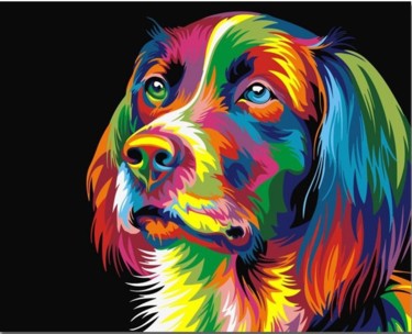 Digital Arts titled "Color Dog" by Digiartspecials, Original Artwork, Digital Painting