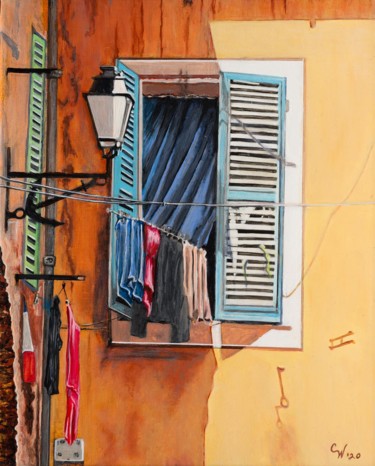 Malerei mit dem Titel "Riviera Dry" von Cindy Wolsfeld, Original-Kunstwerk, Acryl