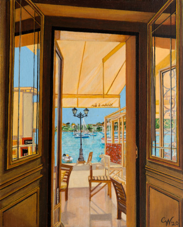 Mediterranean Tranquillity Painting titled "Mediterranean Tran…" by Cindy Wolsfeld, Original Art, Acrylic