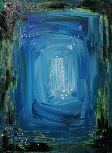 Painting titled "lumiere-bleue.jpg" by Valérie Drouet, Original Artwork, Acrylic