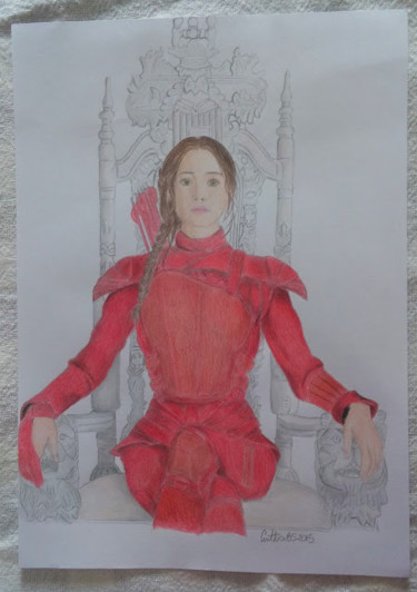 Disegno intitolato "Katniss Everdeen Th…" da Cinthia Barbosa, Opera d'arte originale, Matita