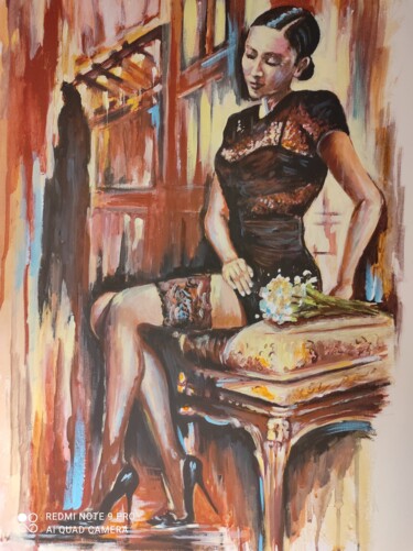 Painting titled "Quell' intimo...pia…" by Cynthia, Original Artwork, Acrylic