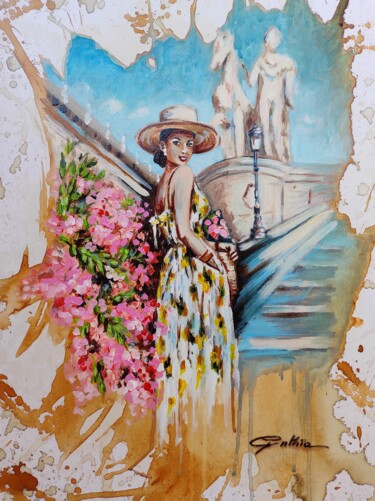 Malerei mit dem Titel "Vacanze romane" von Cynthia, Original-Kunstwerk, Acryl