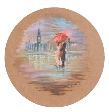 Картина под названием "London in Love" - Cynthia, Подлинное произведение искусства, Масло