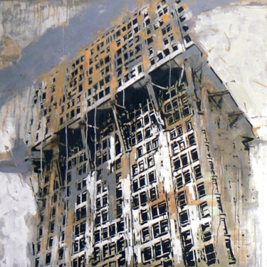 Peinture intitulée "Torre" par Cinzia Busto, Œuvre d'art originale, Huile Monté sur Châssis en bois