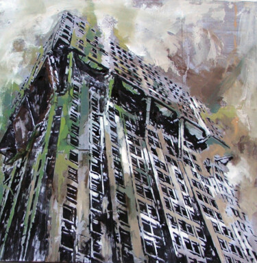 Pintura titulada "Torre verde" por Cinzia Busto, Obra de arte original, Oleo Montado en artwork_cat.