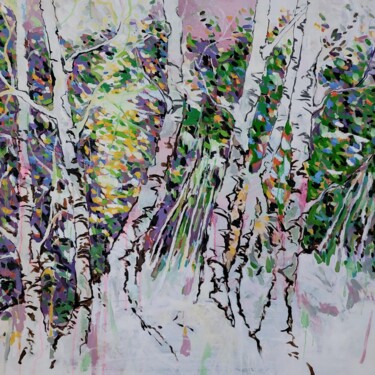 Peinture intitulée "Primavera esplosa" par Cinzia Busto, Œuvre d'art originale, Huile Monté sur Châssis en bois