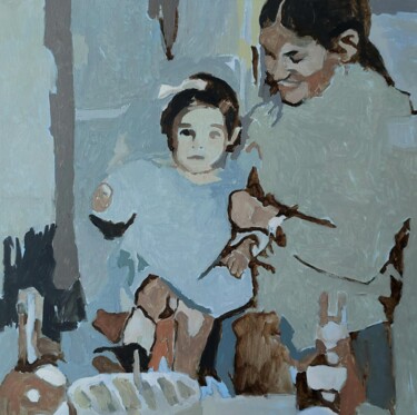 Pintura intitulada "La madrina" por Cinzia Busto, Obras de arte originais, Óleo Montado em artwork_cat.