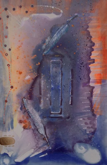 Картина под названием "Lettere nell'Univer…" - Cinzia Lo Russo, Подлинное произведение искусства, Темпера