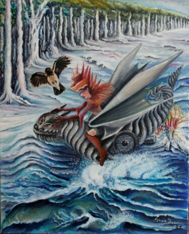 Painting titled ""I diari di viaggio…" by Cinzia Quadri, Original Artwork, Oil