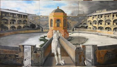 Malerei mit dem Titel "Libertà versus cont…" von Cinzia Tellarini, Original-Kunstwerk, Öl Auf Holzplatte montiert
