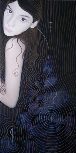 Painting titled "(the dark) looks yo…" by Cinzia Marotta, Original Artwork