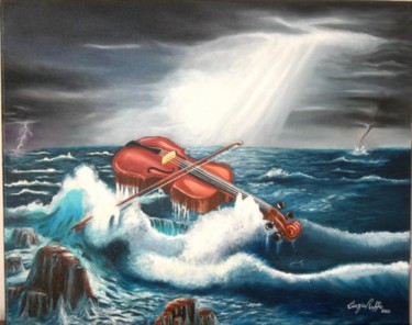 Pittura intitolato "La tempesta di Viva…" da Cinzia Raffo, Opera d'arte originale, Olio