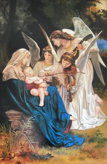Pittura intitolato "La canzone degli an…" da Cinzia Raffo, Opera d'arte originale, Olio
