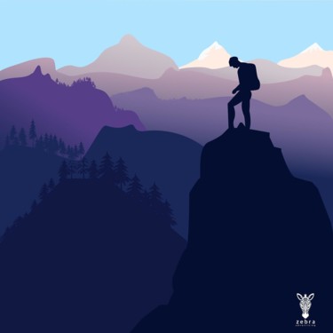 Mountain illustration Digitale Künste mit dem Titel "Mountain illustrati…" von Ciprian Turcanu, Original-Kunstwerk, Digitale Malerei
