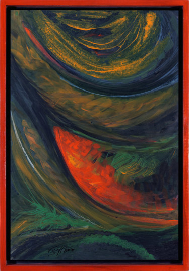 Painting titled "Jupiter Rising" by Ciprian-Florin Stancu, Original Artwork, Acrylic Mounted on Wood Panel
