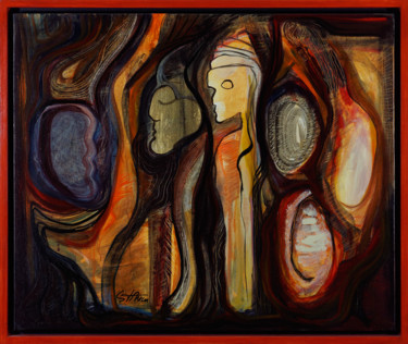 Peinture intitulée "Les gardiens du tem…" par Ciprian-Florin Stancu, Œuvre d'art originale, Acrylique