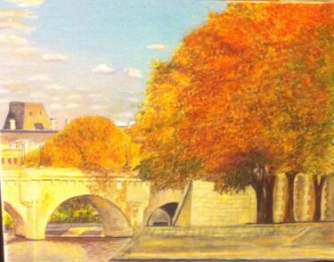 Peinture intitulée "Paris en automne" par Cirene Bé Gé, Œuvre d'art originale, Acrylique