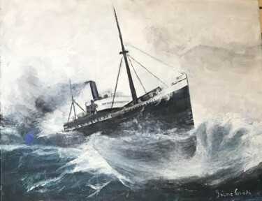 Peinture intitulée "Tempête en mer" par Cirene Bé Gé, Œuvre d'art originale, Acrylique Monté sur Châssis en bois