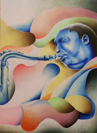 Pittura intitolato "Coltrane" da Ciro Moretti, Opera d'arte originale