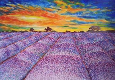 Painting titled "the field" by Dina Cirt, Original Artwork, Acrylic
