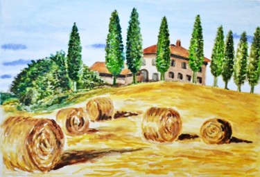 Painting titled "Tuscany" by Dina Cirt, Original Artwork, Acrylic