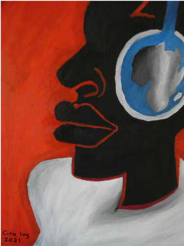 Schilderij getiteld "AfroMusic" door Ciru Ivy, Origineel Kunstwerk, Olie