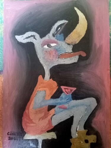 Картина под названием "Miss Rhino: People…" - Ciru Ivy, Подлинное произведение искусства, Масло
