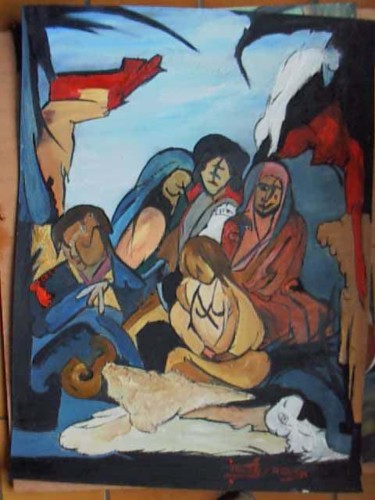 Painting titled "La prière" by Patrick Ciutad Y Rausa, Original Artwork