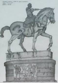 Drawing titled "Il Gattamelata" by Cizzart, Original Artwork, Other