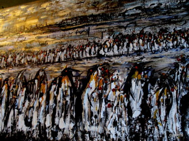 Pittura intitolato "PINGUINS" da Cj Arts, Opera d'arte originale, Acrilico