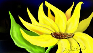 Painting titled "Sunflower" by Cj James, Original Artwork, Oil