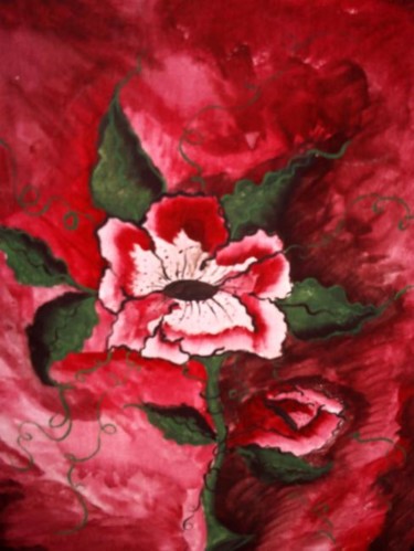 Painting titled "Flower" by Cj James, Original Artwork, Oil