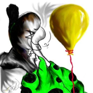 Painting titled "Clowns feet balloon" by Cj James, Original Artwork, Oil