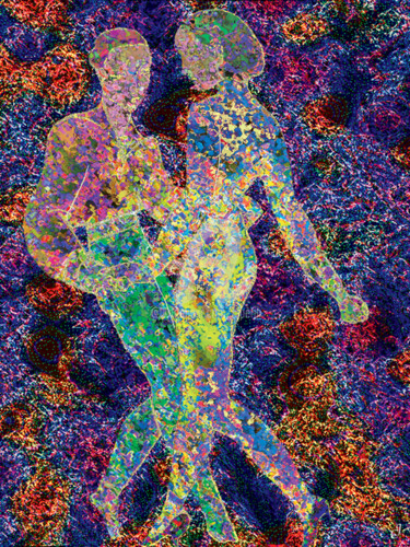 Arts numériques intitulée "la danse des étoiles" par Cj Perin, Œuvre d'art originale, Peinture numérique