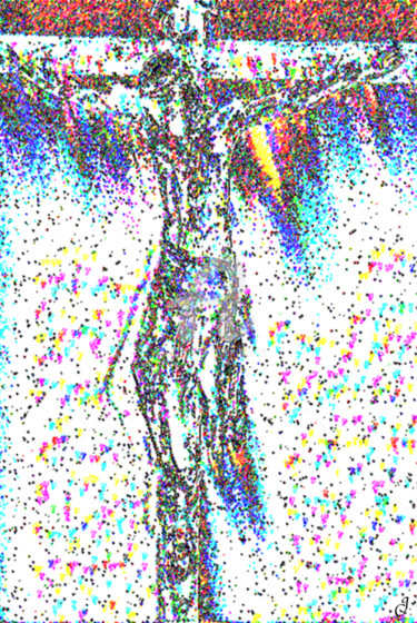Цифровое искусство под названием "La Crucifixion" - Cj Perin, Подлинное произведение искусства, Цифровая живопись