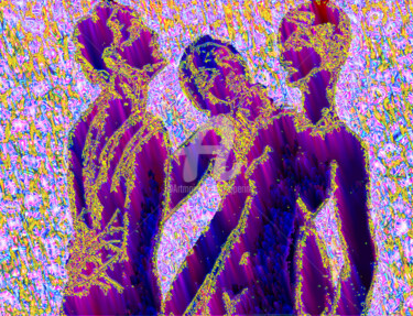 Arts numériques intitulée "Trio bustres" par Cj Perin, Œuvre d'art originale, Peinture numérique