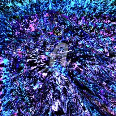 Digital Arts titled "Explosion bleue" by Cj Perin, Original Artwork, Digital Painting