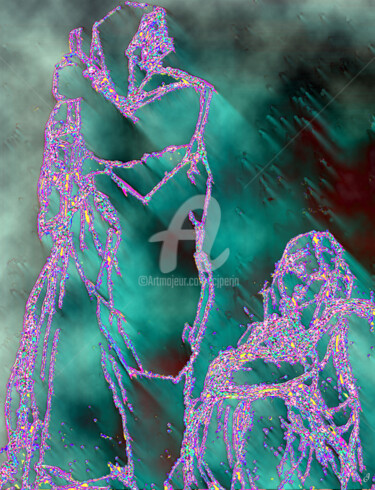 Digital Arts titled "Elle attend" by Cj Perin, Original Artwork, Digital Painting