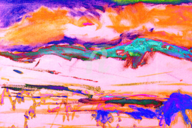Arts numériques intitulée "Reflets de dunes" par Cj Perin, Œuvre d'art originale, Peinture numérique