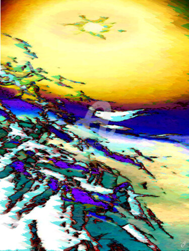 Digitale Kunst getiteld "Bain de soleil" door Cj Perin, Origineel Kunstwerk, Digitaal Schilderwerk