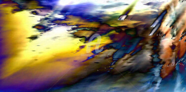 Digitale Kunst mit dem Titel "Flotter sur l'infini" von Cj Perin, Original-Kunstwerk, Digitale Malerei