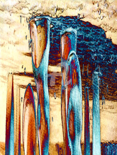 Digital Arts titled "Catacombes interdit…" by Cj Perin, Original Artwork, Digital Painting