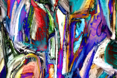Arts numériques intitulée "Reflet de pluie urb…" par Cj Perin, Œuvre d'art originale, Peinture numérique