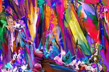 Arts numériques intitulée "La forêt de cristal" par Cj Perin, Œuvre d'art originale, Peinture numérique