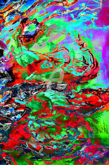 Digitale Kunst mit dem Titel "Ruminations mentales" von Cj Perin, Original-Kunstwerk, Digitale Malerei