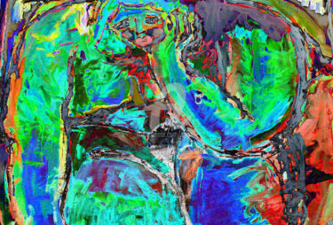 Arts numériques intitulée "Il contemple l'inso…" par Cj Perin, Œuvre d'art originale, Peinture numérique